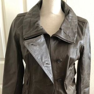 rezrekshn by esther chen leather medium moto style jacket